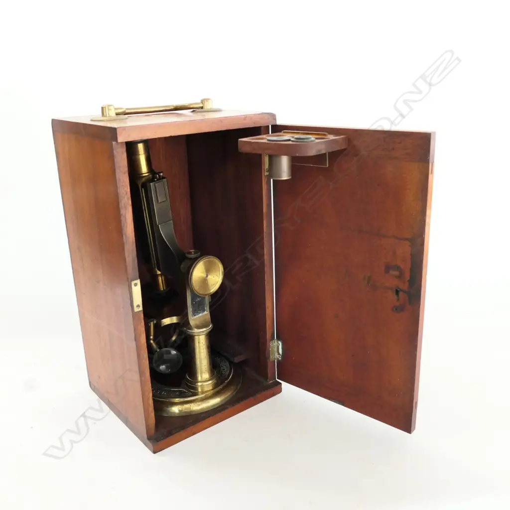 SMITH, BECK & BECK, LONDON UNIVERSAL MICROSCOPE No.3499, c.1863, IN MAHOG CASE Image 1++